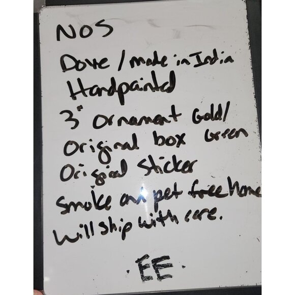 Handcrafted Gold Green Bird Dove  Ornament With Tassel NOS Made In India - Picture 8 of 8